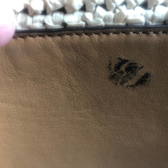 Tory Burch Marion Straw Leather Handbag Tote - Picture 7 of 8